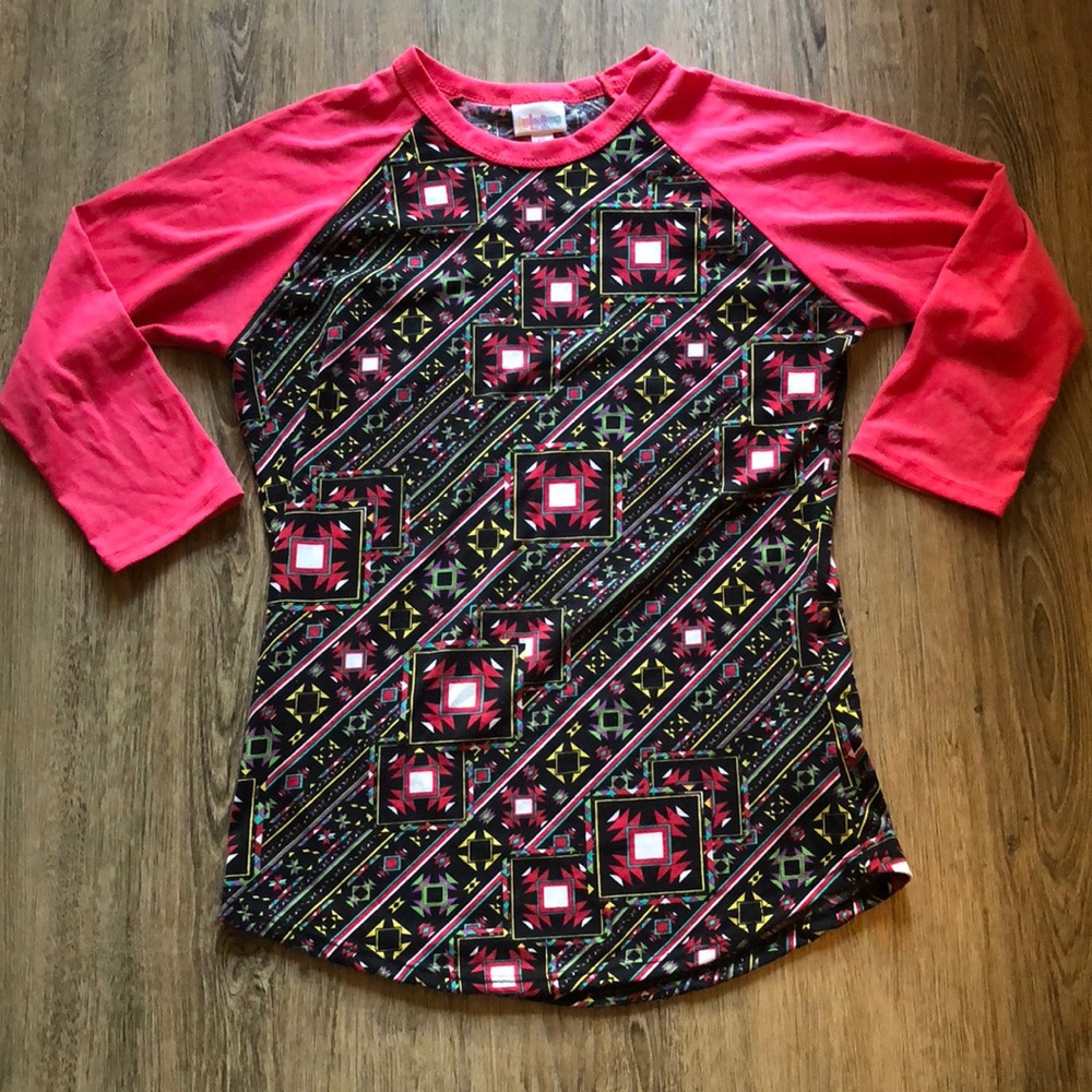Lularoe Hot Pink and Black geometric shapes Randy